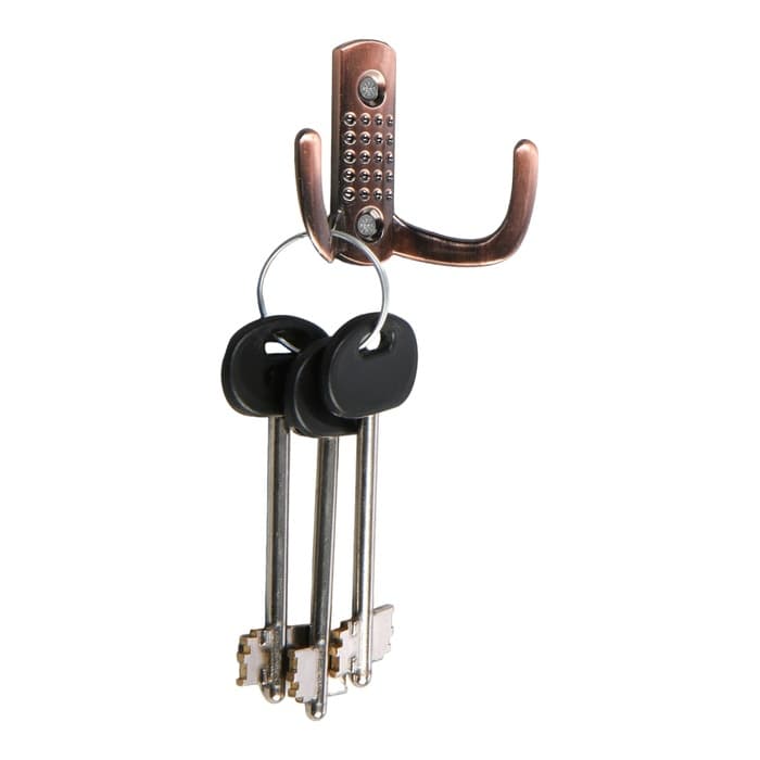 Крючок мебельный ТУНДРА TKd=011, двухрожковый, медь