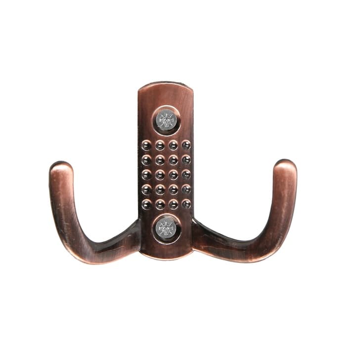 Крючок мебельный ТУНДРА TKd=011, двухрожковый, медь