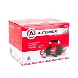 Компрессор автомобильный AUTOPROFI AK-65, двухпоршневой, металлический, 12V, 300W, производительность 65 л/мин, сумка