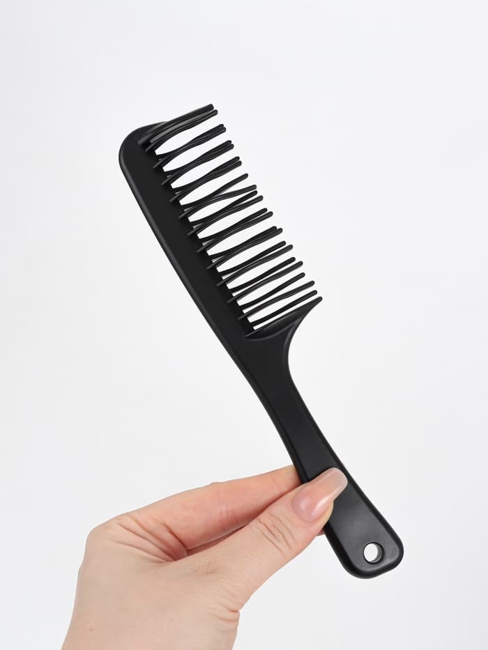 Расчёска двухрядная, 21×4.5 (±1) см, чёрная