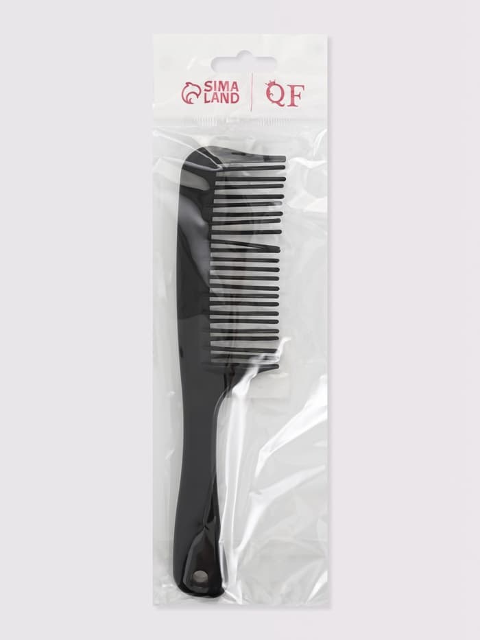 Расчёска двухрядная, 21×4.5 (±1) см, чёрная