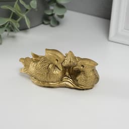 Нэцкэ фигурка «Уточки мандаринки вместе», 11×6×4.8 см, под бронзу