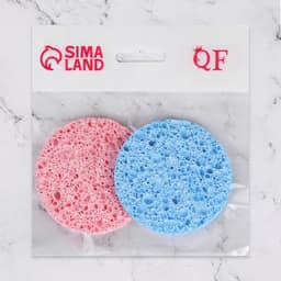 Набор спонжей для умывания «Мягкость», d=7 см, 2 шт., МИКС