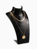 Бюст для украшений с отверстиями для серёжек QF, 13.5×10.5×20 см, h=20 см, чёрный, глянцевый