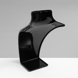 Бюст для украшений с отверстиями для серёжек QF, 13.5×10.5×20 см, h=20 см, чёрный, глянцевый