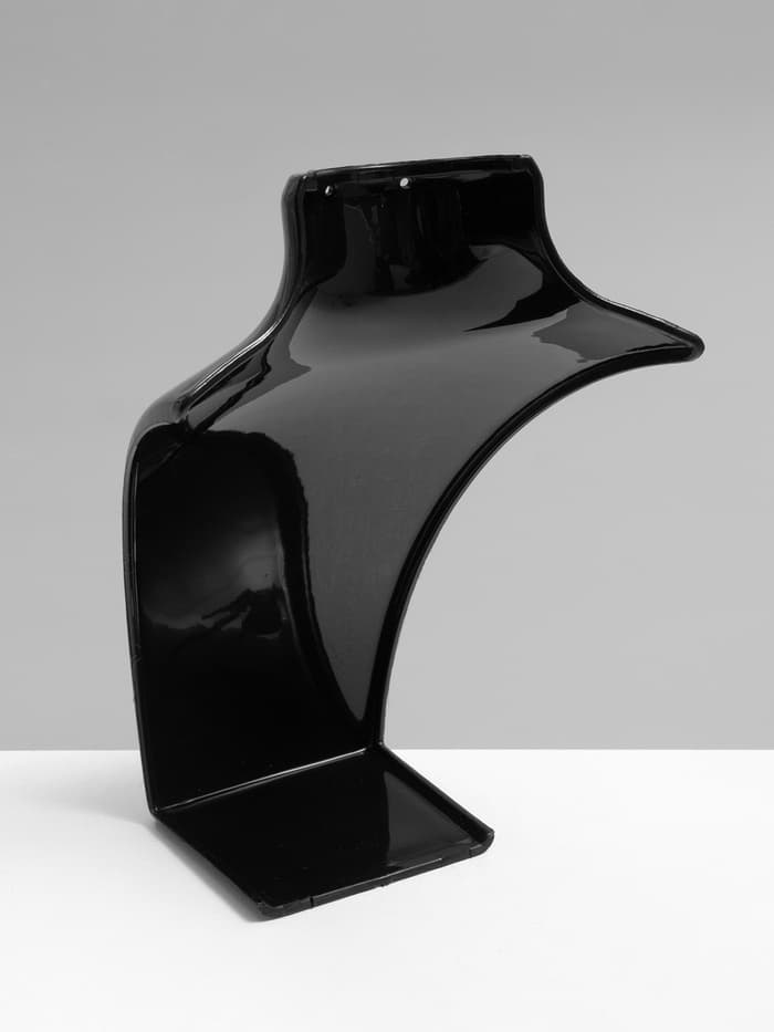 Бюст для украшений с отверстиями для серёжек QF, 13.5×10.5×20 см, h=20 см, чёрный, глянцевый