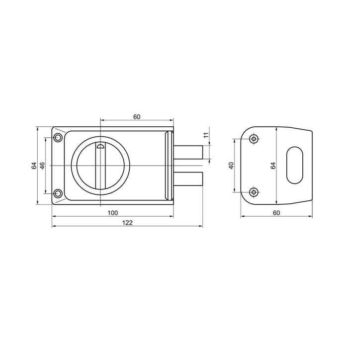 Замок накладной ПРОСАМ ЗНД-1 А (88400), серый