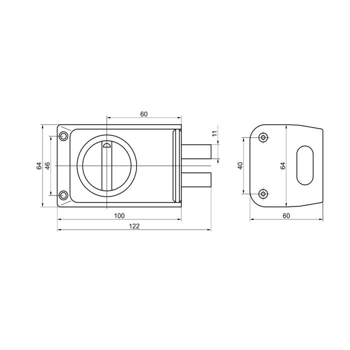 Замок накладной ПРОСАМ ЗНД-1 А/Д (88300), полимерное покрытие