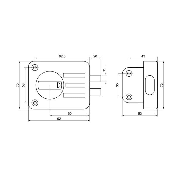 Замок накладной BORDER ЗНД-1АТ (87100), полимерное покрытие