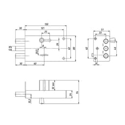 Замок накладной «Сенат» ЗНС3-5 (130) Соболь, б/о, 5 ключей