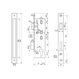 Замок врезной «Гардиан» PROFI 35.11Р.16Ц, для узкопрофильных дверей