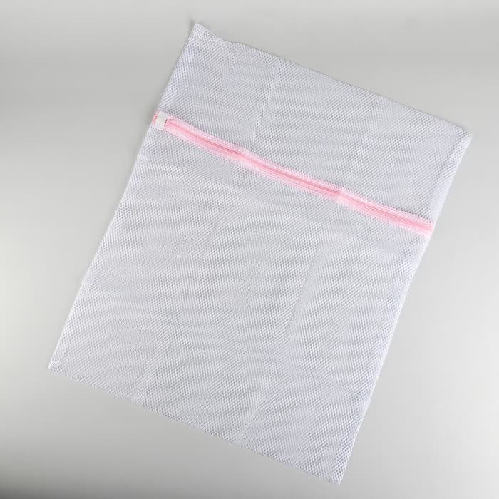 Мешок для стирки белья Доляна, 50×60 см, крупная сетка, белый