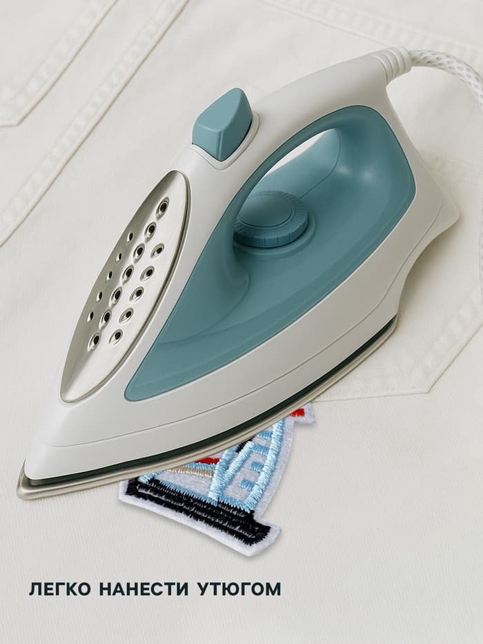 Термоаппликация «Кораблик», 4.5×3.3 см, голубая