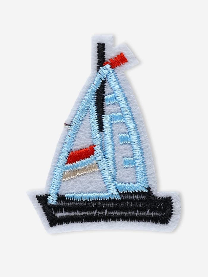 Термоаппликация «Кораблик», 4.5×3.3 см, голубая