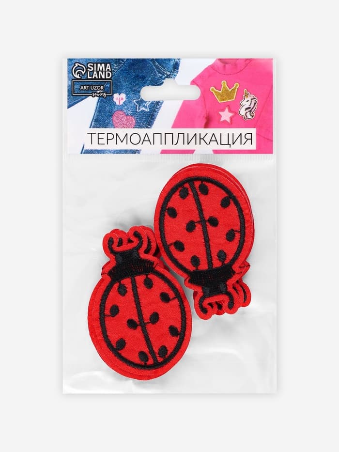 Термоаппликация «Божья коровка», 5.7×3.5 см, красная