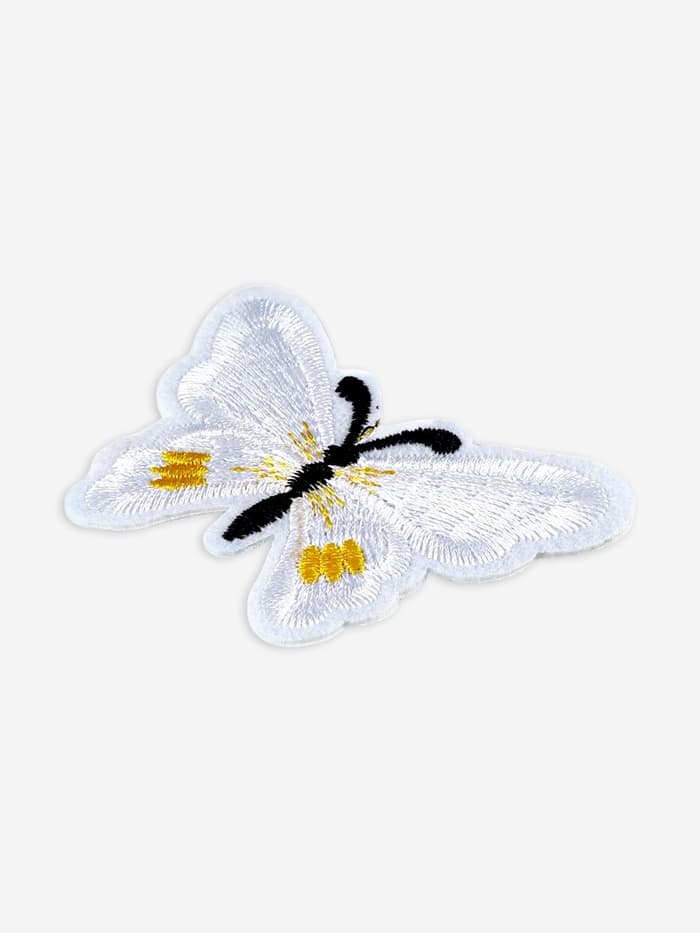 Термоаппликация «Бабочка», 6.7×5 см, фасовка 10 шт., белая