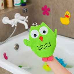 Мочалка варежка детская Доляна «Совушка», для купания, 20 см, МИКС