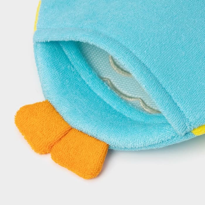 Мочалка варежка детская Доляна «Совушка», для купания, 20 см, МИКС