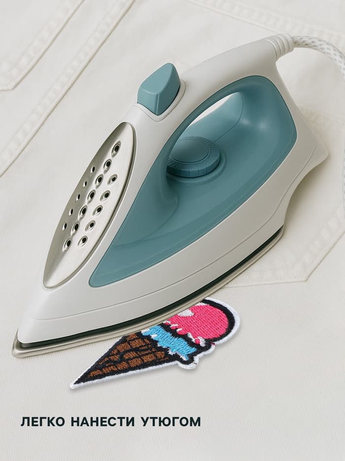 Термоаппликация «Мороженое», 7.2×3.5 см, разноцветная