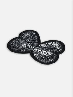 Термоаппликация «Бантик», с пайетками, 5.2×4 см, цвет серебряный