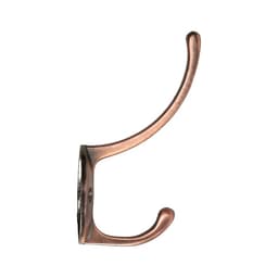 Крючок мебельный ТУНДРА TKd=012, двухрожковый, медь