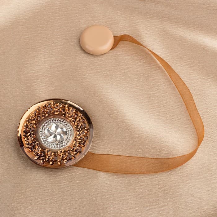 Подхват для штор «Букет», d=6 см, кофейный