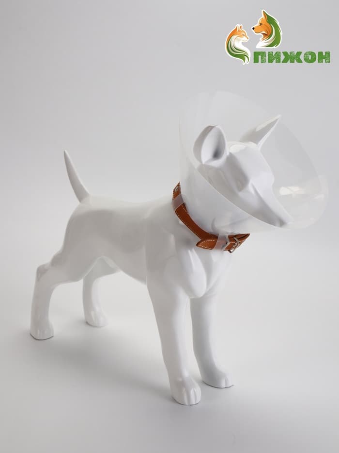 Ветеринарный воротник с креплением на ошейник, ОШ 13-28.5 см, высота 15 см, без ошейника