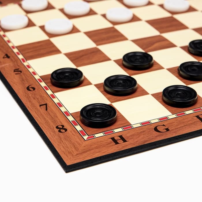 Шашки игра настольная, с доской 33×33 см, d=2.5 см