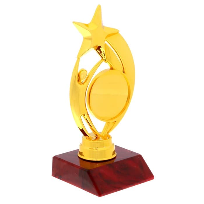 Кубок, наградная фигура «Звезда с человеком», красная подставка, 15 см