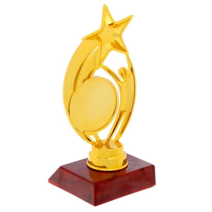 Кубок, наградная фигура «Звезда с человеком», красная подставка, 15 см