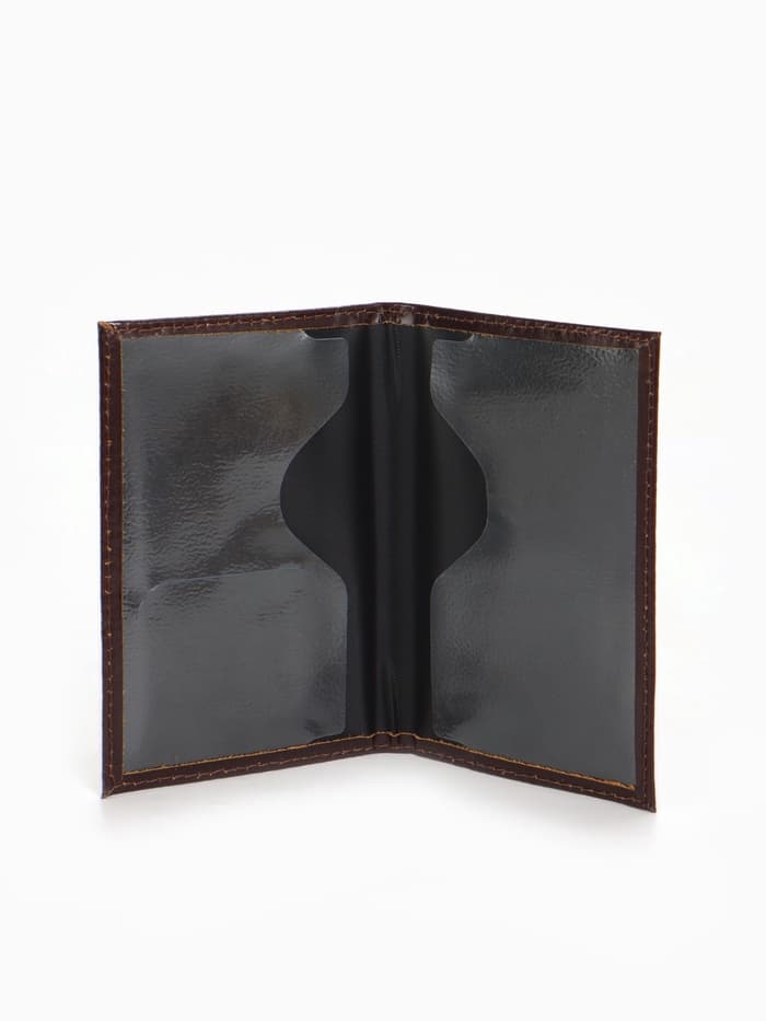 Обложка для паспорта, натуральная кожа, с объёмным гербом, коричневая