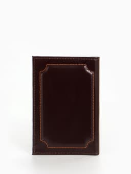 Обложка для паспорта, натуральная кожа, с объёмным гербом, коричневая
