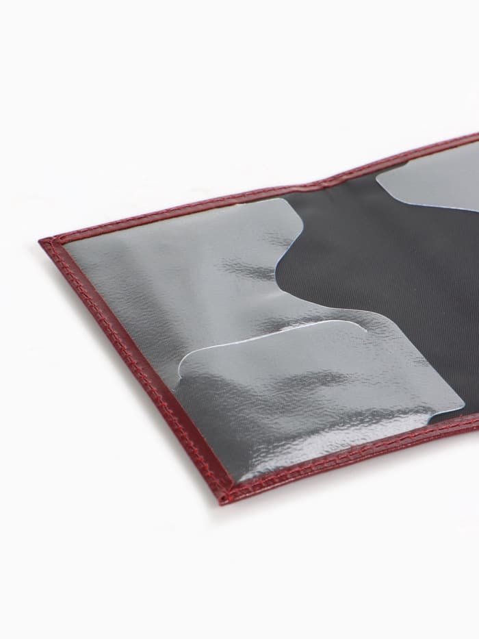 Обложка для паспорта, с гербом, бордовая