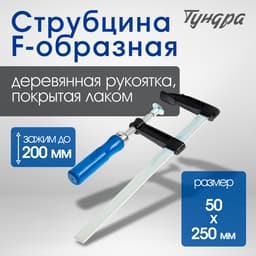 Струбцина F-образная ТУНДРА, 200×50×250 мм