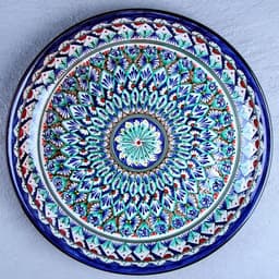 Ляган узбекский Риштанская Керамика «Узоры», d=36 см, синий