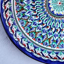 Ляган узбекский Риштанская Керамика «Узоры», d=36 см, синий