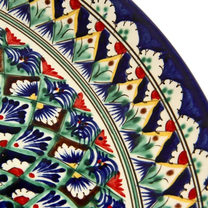 Ляган узбекский Риштанская Керамика «Узоры», d=36 см, синий