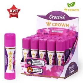 Клей-карандаш 15 г Crown Indicator PVP, с цветным индикатором