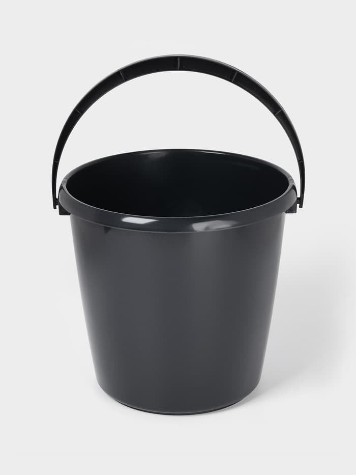 Ведро хозяйственное, 10 л, d=29 см, h=28 см, пластик, чёрное