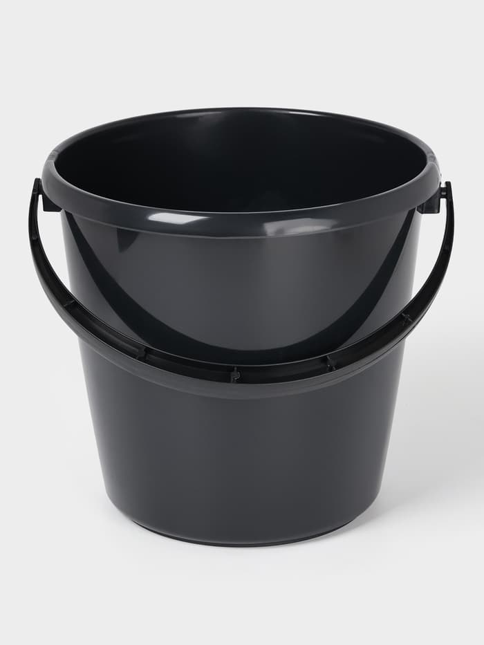 Ведро хозяйственное, 10 л, d=29 см, h=28 см, пластик, чёрное