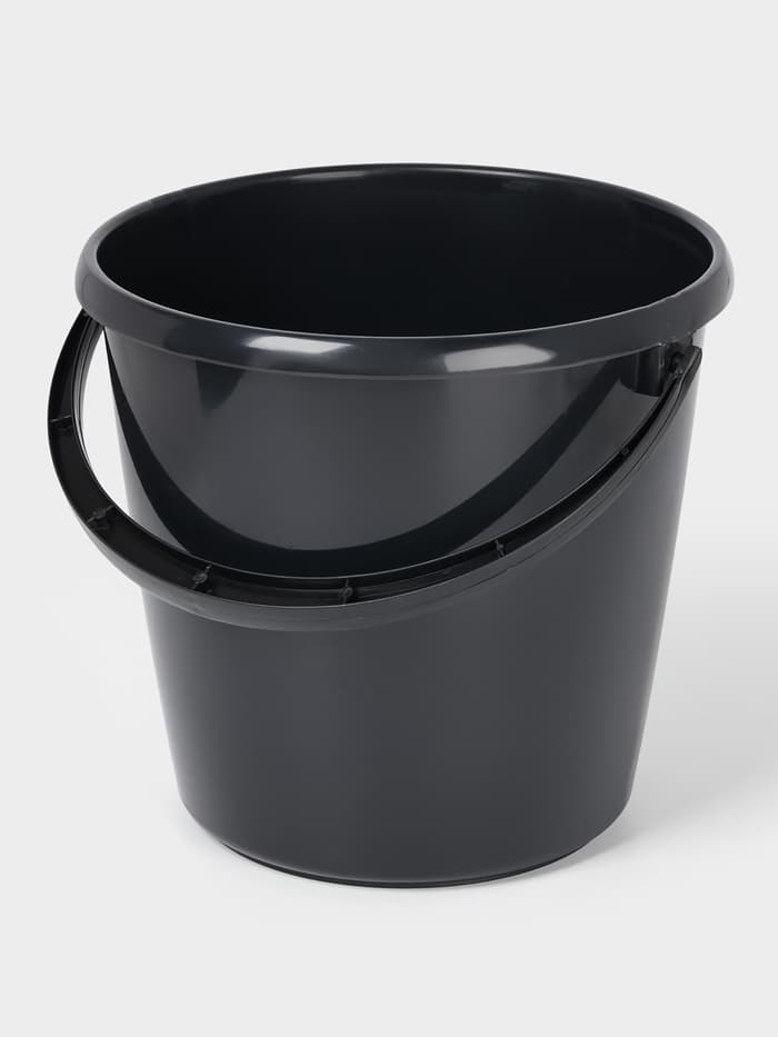 Ведро хозяйственное, 10 л, d=29 см, h=28 см, пластик, чёрное