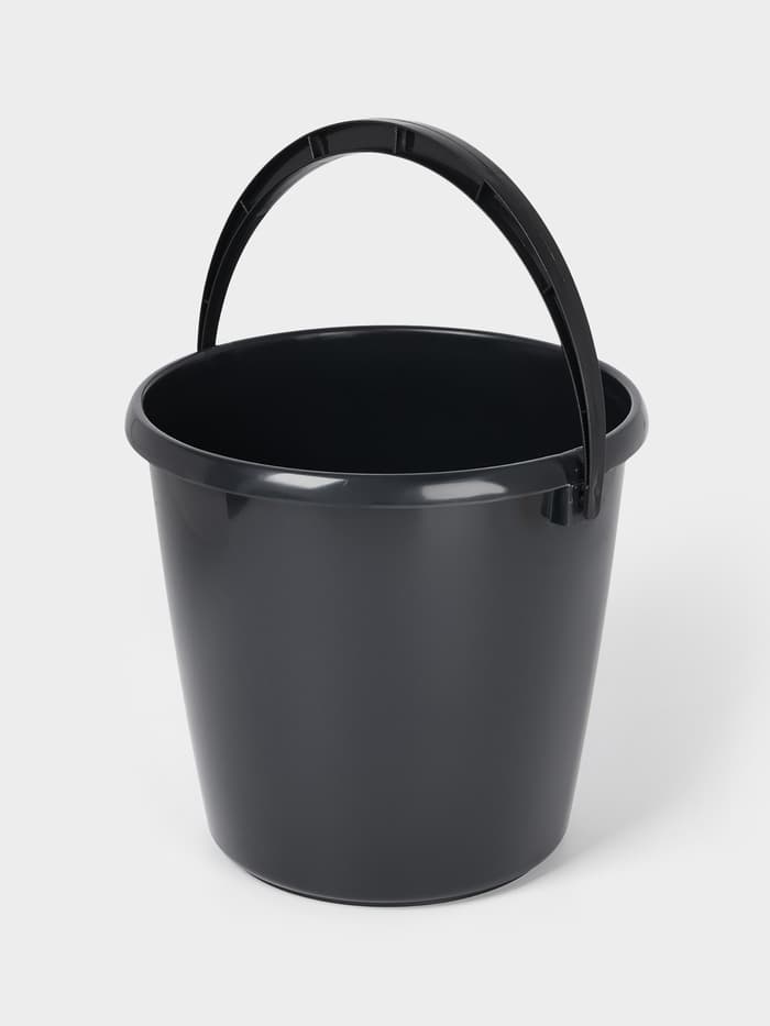 Ведро хозяйственное, 10 л, d=29 см, h=28 см, пластик, чёрное
