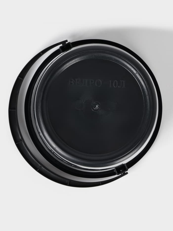 Ведро хозяйственное, 10 л, d=29 см, h=28 см, пластик, чёрное