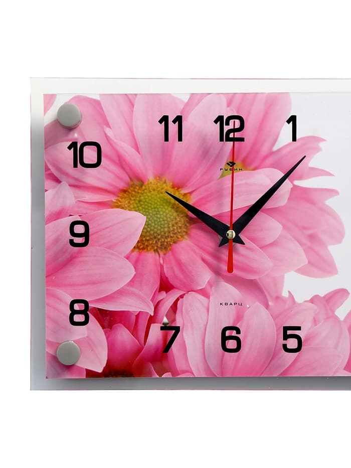 Часы настенные: Цветы, бесшумные, 20×26 см