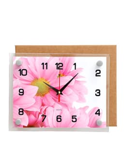 Часы настенные: Цветы, бесшумные, 20×26 см