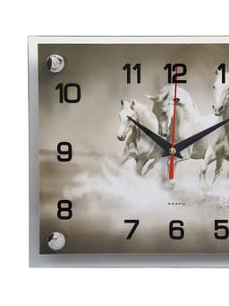 Часы настенные, интерьерные «Тройка лошадей», бесшумные, 20×26 см