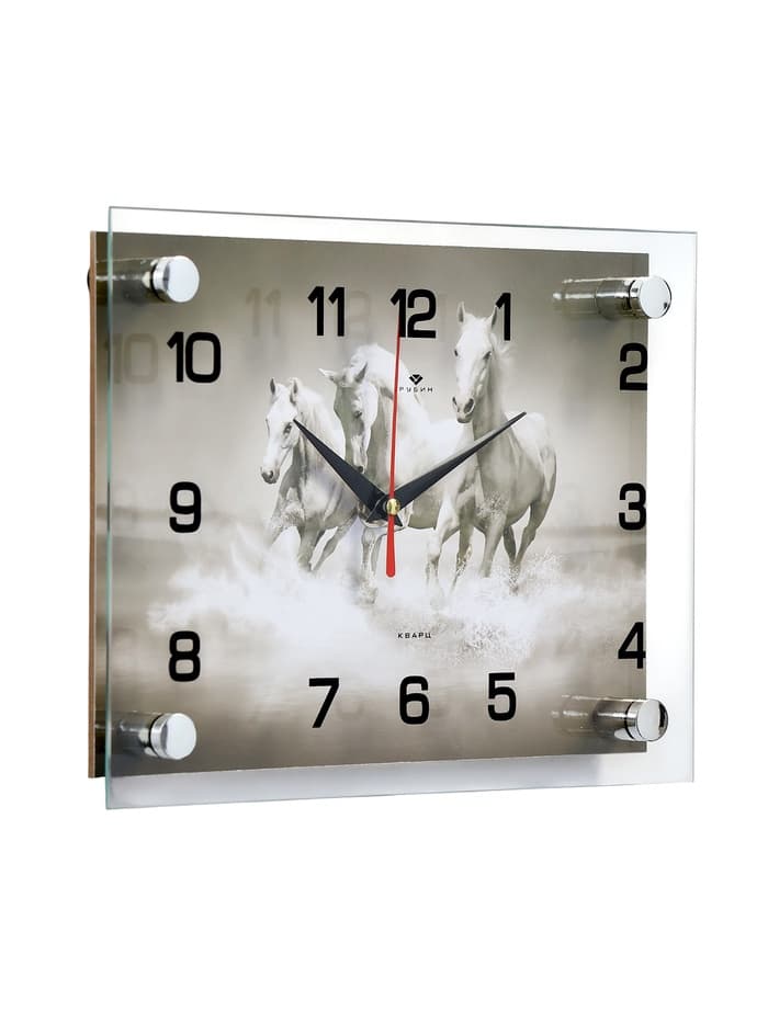 Часы настенные, интерьерные «Тройка лошадей», бесшумные, 20×26 см