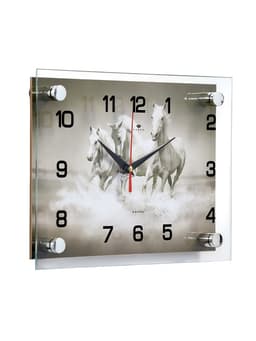 Часы настенные, интерьерные «Тройка лошадей», бесшумные, 20×26 см