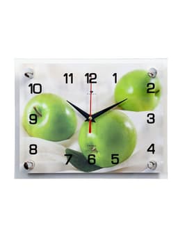Часы настенные: Кухня, «Яблоки», бесшумные, 20×26 см