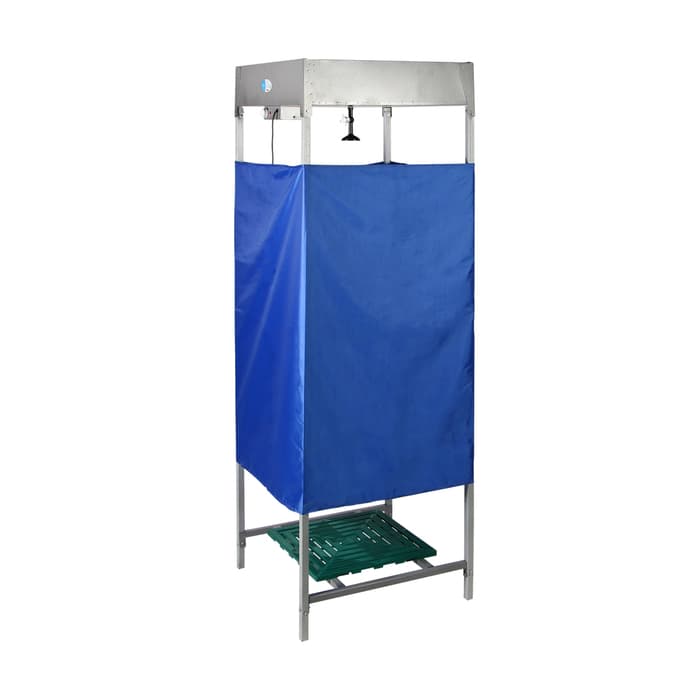 Душ дачный, 80×80×250 см, тент, бак антикоррозийный, 128 л, с ЭВН, тент МИКС